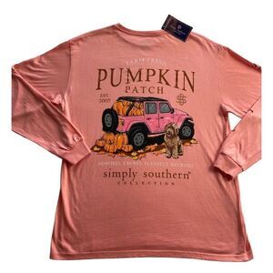Simply Southern Women’s SMALL Farm Fresh Pumpkin Patch Long Sleeve Top